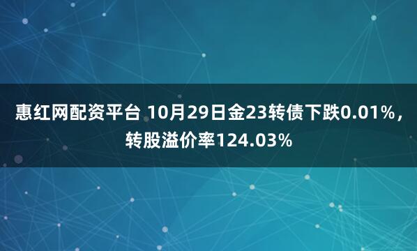 惠红网配资平台 10月29日金23转债下跌0.01%，转股溢价率124.03%