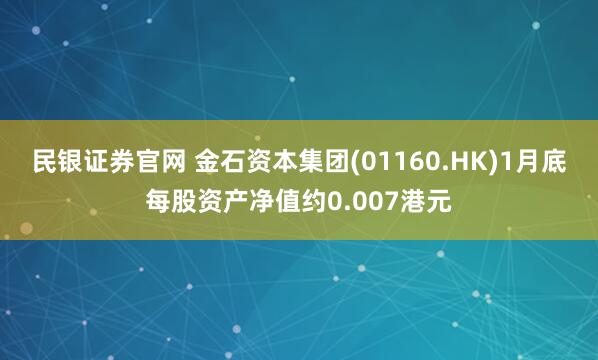 民银证券官网 金石资本集团(01160.HK)1月底每股资产净值约0.007港元
